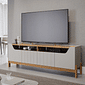 Rack para Sala TV até 65 Polegadas Moema em MDF Off White/ Nature - Permobili 