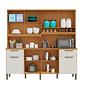 Armário de Cozinha Kit Cabernet Prime 100%MDF, Amendoa/Off White - Ronipa