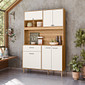 Kit Cozinha Nicioli Erva Doce 120cm 6 Portas 1 Gaveta Ipê Off White Cristal Kit Cozinha Nicioli Erva Doce 120cm 6 Portas 1 Gaveta Ipê Off White Cristal