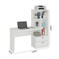 Escrivaninha/Mesa de Computador 2 Gavetas com Prateleiras Permobili Elisa Branco Escrivaninha/Mesa de Computador 2 Gavetas com Prateleiras Permobili Elisa Branco