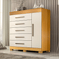 Cômoda em MDF 5 gavetas com Sapateira ACP Móveis Alissa Nature/Off White Cômoda em MDF 5 gavetas com Sapateira ACP Móveis Alissa Nature/Off White