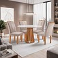 Mesa de Jantar Berlim Redonda 4 Cadeiras 100cm Cel Móveis - Cinamomo Off White