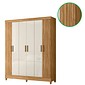 Guarda-Roupa 6 Portas 2 Gavetas Uruguai Freijó/Off White - Moval Móveis