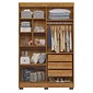 Guarda-roupa Flórida 4 Portas 3 Gavetas 141cm MDF Tigus - Amadeirado/Off White