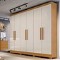 Guarda-Roupa Casal 6 Portas Sergipe Nature/Off White - Bianchi 