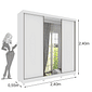 Guarda-Roupa Casal Com Espelho 3 Portas de Correr Tcil Móveis Dacar Branco Guarda-Roupa Casal Com Espelho 3 Portas de Correr Tcil Móveis Dacar Branco