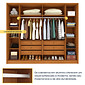 Guarda‑Roupa Casal Barcelona 6 Portas 6 Gavetas Ripado Cinamomo/Off White Guarda‑Roupa Casal Barcelona 6 Portas 6 Gavetas Ripado Cinamomo/Off White