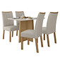 Mesa 4 Cadeiras Em MDF 120X80 Com Vidro Lopas Celebrare com Cadeira Apogeu Amendoa/Off White Mesa 4 Cadeiras Em MDF 120X80 Com Vidro Lopas Celebrare com Cadeira Apogeu Amendoa/Off White