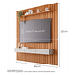 Painel Ripado para TV 65 Polegadas em MDF Permóbili Maragogi 185cm Cinamomo/Off White