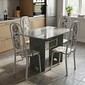 Conjunto Mesa 4 Cadeiras Tubular Lavínea 120x75cm - Branca - Tampo e Pés em Granito