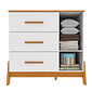 Cômoda Guti 100% MDF, 1 Porta, 3 Gavetas Branco/Amendoa - Peroba Cômoda Guti 100% MDF, 1 Porta, 3 Gavetas Branco/Amendoa - Peroba