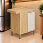 Balcão Ronipa Canto 1 Porta Abrir Syrah 88cm Amêndoa/Branco