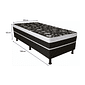 Cama Box Solteiro Conjugada 88x188x62 Malu Charm Preto