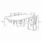 Sala de Jantar Premium Lauren 6 Cadeiras Rimini Mesa 196x90cm - Off White