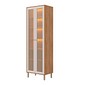Cristaleira Reflecta Esplendida 100% MDF com LED 2 Portas 70cm MGM - Cinamomo/ Of White