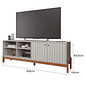 Rack para Sala TV até 60 Polegadas Holanda 100% MDF 1.85 Off White/Cinamomo - Permobili Rack para Sala TV até 60 Polegadas Holanda 100% MDF 1.85 Off White/Cinamomo - Permobili