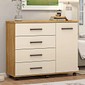 Cômoda 4 Gavetas 1 Porta Abrir Demobile Flora 125cm - Cinamomo/Off White