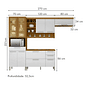 Cozinha Completa 100% MDF 4 Peças Nesher Burguesa Premium - Freijó/Branco Cozinha Completa 100% MDF 4 Peças Nesher Burguesa Premium - Freijó/Branco