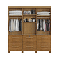 Guarda-Roupa Casal Athenas com Espelho 3 Portas 9 Gavetas Nature - Bianchi