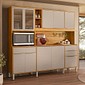 Kit Cozinha Compacta 10 Portas 3 Gavetas Pleno Demobile 218cm - Cinamon/Nude Prime TX