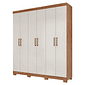 Guarda-Roupa Casal Em MDF 6 Portas Panan Milena Cinamomo/Off White Guarda-Roupa Casal Em MDF 6 Portas Panan Milena Cinamomo/Off White