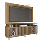 Rack Com Painel Para Tv Até 55 Polegadas Oasis 1 Porta Frisada Lamina Mel/Cacao - Caemmun Rack Com Painel Para Tv Até 55 Polegadas Oasis 1 Porta Frisada Lamina Mel/Cacao - Caemmun