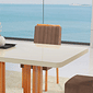 Mesa de Jantar Sentra 130x90 Tampo com Vidro, 04 cadeiras Nature/T3010 - Bom Pastor 