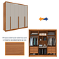Guarda-Roupa Casal em MDF 6 Portas Tcil Móveis Fortuna C/ Pés Cinamomo/Off White Guarda-Roupa Casal em MDF 6 Portas Tcil Móveis Fortuna C/ Pés Cinamomo/Off White