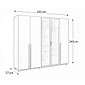 Guarda Roupa 6 Portas Modernita Reflecta com LED Duplex Casal Bom Pastor - Nogal