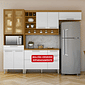 Cozinha 3 Peças 100% MDF Nesher Burguesa Premium - Freijó/Branco Cozinha 3 Peças 100% MDF Nesher Burguesa Premium - Freijó/Branco