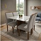 Sala de Jantar Mesa Salinas Tampo com Vidro 120x80 e 4 Cadeiras Londres - Cinamomo/Off White Sala de Jantar Mesa Salinas Tampo com Vidro 120x80 e 4 Cadeiras Londres - Cinamomo/Off White