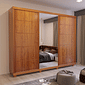 Guarda-Roupa Casal 3 Portas de correr Anna Euro 100% MDF com Espelho Naturall - Bom Pastor