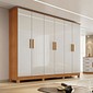 Guarda-Roupa Casal Em MDF 6 Portas Bianchi Nina Naturall/Off White Guarda-Roupa Casal Em MDF 6 Portas Bianchi Nina Naturall/Off White