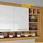 Cozinha Completa 100% MDF 4 Peças Nesher Burguesa Premium - Freijó/Branco Cozinha Completa 100% MDF 4 Peças Nesher Burguesa Premium - Freijó/Branco