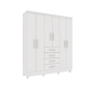 Guarda-Roupa Casal com Espelho, 6 Portas Tcil Móveis Arizona Branco Guarda-Roupa Casal com Espelho, 6 Portas Tcil Móveis Arizona Branco