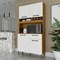 Armário de Cozinha Kit 4 Portas 1 Gaveta Ronipa Pinot Amendoa/Branco Armário de Cozinha Kit 4 Portas 1 Gaveta Ronipa Pinot Amendoa/Branco