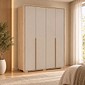 Guarda-roupa 100% MDF 4 Portas Abrir 3 Gavetas Robel Concept 1.8 Perfil - Hanover/Fendi