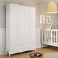 Guarda-Roupa Infantil 100% MDF 4 Portas Moveis Peroba Guti Branco Guarda-Roupa Infantil 100% MDF 4 Portas Moveis Peroba Guti Branco