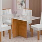 Conjunto Mesa 4 Cadeiras Cel Moveis Salinas Retangular 120x80 Tampo Londres Plus com Vidro - Off/Cinamomo