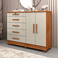Cômoda Istambul com Sapateira 5 Gavetas e Chave , Cinamomo/Off White - Tcil Móveis Cômoda Istambul com Sapateira 5 Gavetas e Chave , Cinamomo/Off White - Tcil Móveis