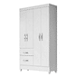 Guarda-Roupa Solteiro 4 Portas Moval Madri Branco Flex Guarda-Roupa Solteiro 4 Portas Moval Madri Branco Flex
