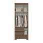 Guarda-roupa com 3 Portas 2 Gavetas Briz BS05 Castanho - Henn Guarda-roupa com 3 Portas 2 Gavetas Briz BS05 Castanho - Henn