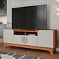 Rack para Sala TV até 65 Polegadas Paris em MDF Cinamomo/Off White - Permobili  Rack para Sala TV até 65 Polegadas Paris em MDF Cinamomo/Off White - Permobili
