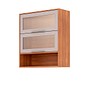 Cozinha Esplêndida Cristal 3 Módulos 270cm 100% MDF, Cristaleira Reflecta com LED - MGM Móveis - Cinamomo/Of White