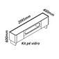 Rack Nobre 210 RK LD Pés Vidro TV 85 Polegadas Off White Gelius