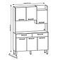 Armário de Cozinha Kit 6 Portas 2 Gavetas Modena  Nogueira/Off White - Kits Paraná Armário de Cozinha Kit 6 Portas 2 Gavetas Modena  Nogueira/Off White - Kits Paraná