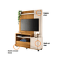 Estante Home TV 50 Polegadas HB Móveis Timber Com Rodízios Cinamomo/Off White Estante Home TV 50 Polegadas HB Móveis Timber Com Rodízios Cinamomo/Off White