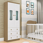 Guarda-Roupa Infantil 2 Portas em MDF Moveis Peroba Luna Branco Brilho/Carvalho Guarda-Roupa Infantil 2 Portas em MDF Moveis Peroba Luna Branco Brilho/Carvalho