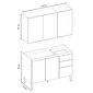 Cozinha Firenze 2 Módulos, Armário 120 com Balcão 120 Avena com Grafite - Demobile Cozinha Firenze 2 Módulos, Armário 120 com Balcão 120 Avena com Grafite - Demobile