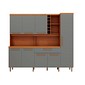 Kit Cozinha Cairo 8 Portas 221cm Luciane - Cum/Cinz